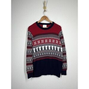 Aspen Fair Isle Nordic Crewneck Sweater Medium M Holiday Ski Cotton